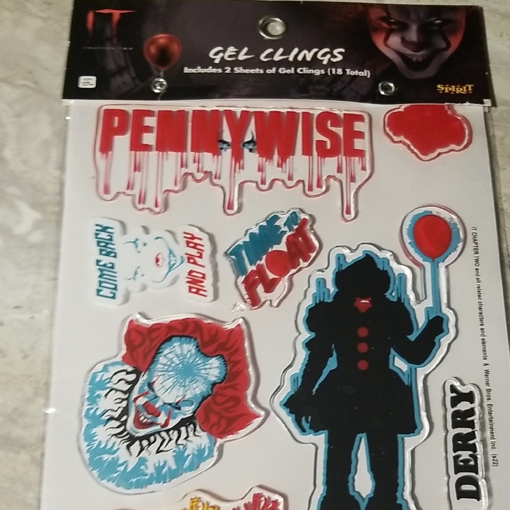 Spirit Halloween Pennywise IT Gel Clings
